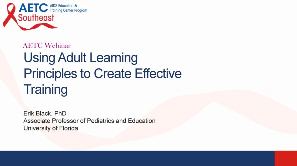 Webinar: Using Adult Learning Principles to Create Effective Training ...