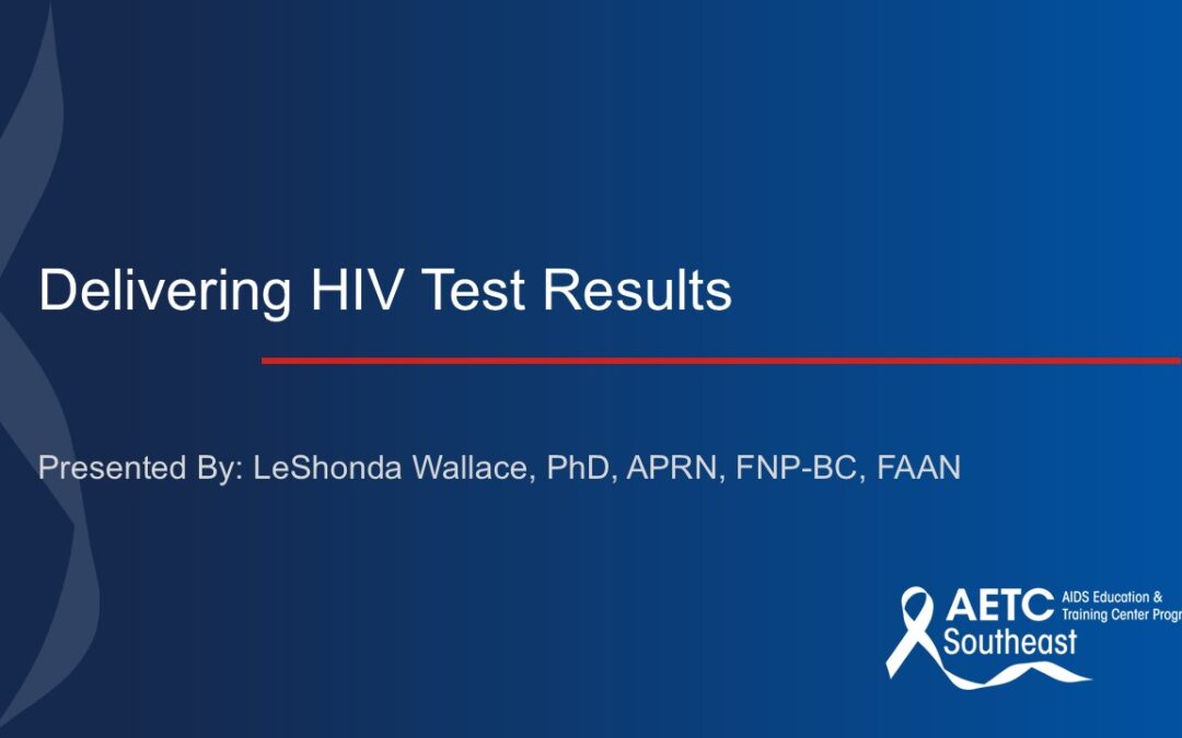 Webinar: Delivering HIV Test Results